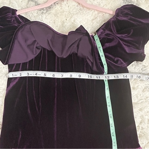 Beautiful Velvet And Ombré Off Shoulder Ruffle A-Line Maxi Dress - Picture 13 of 15